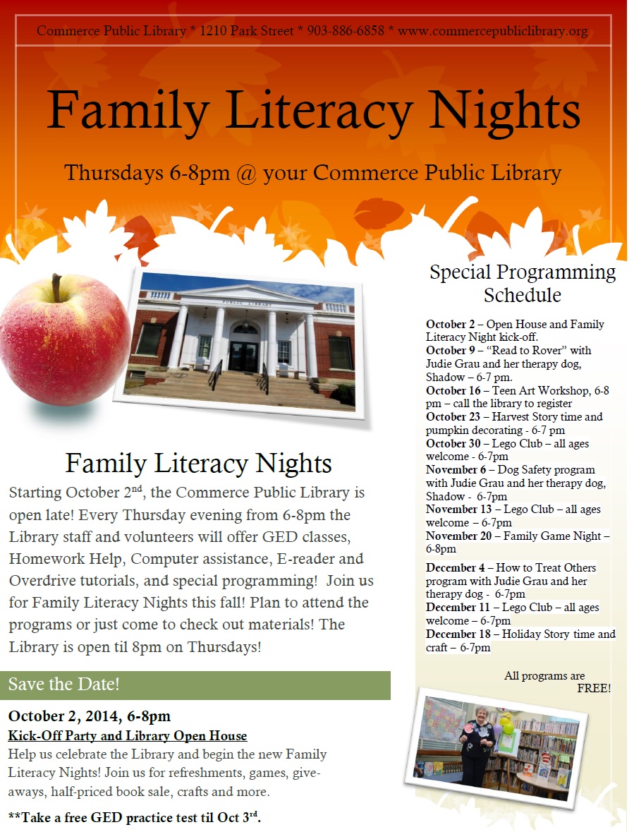 Family Literacy flyer