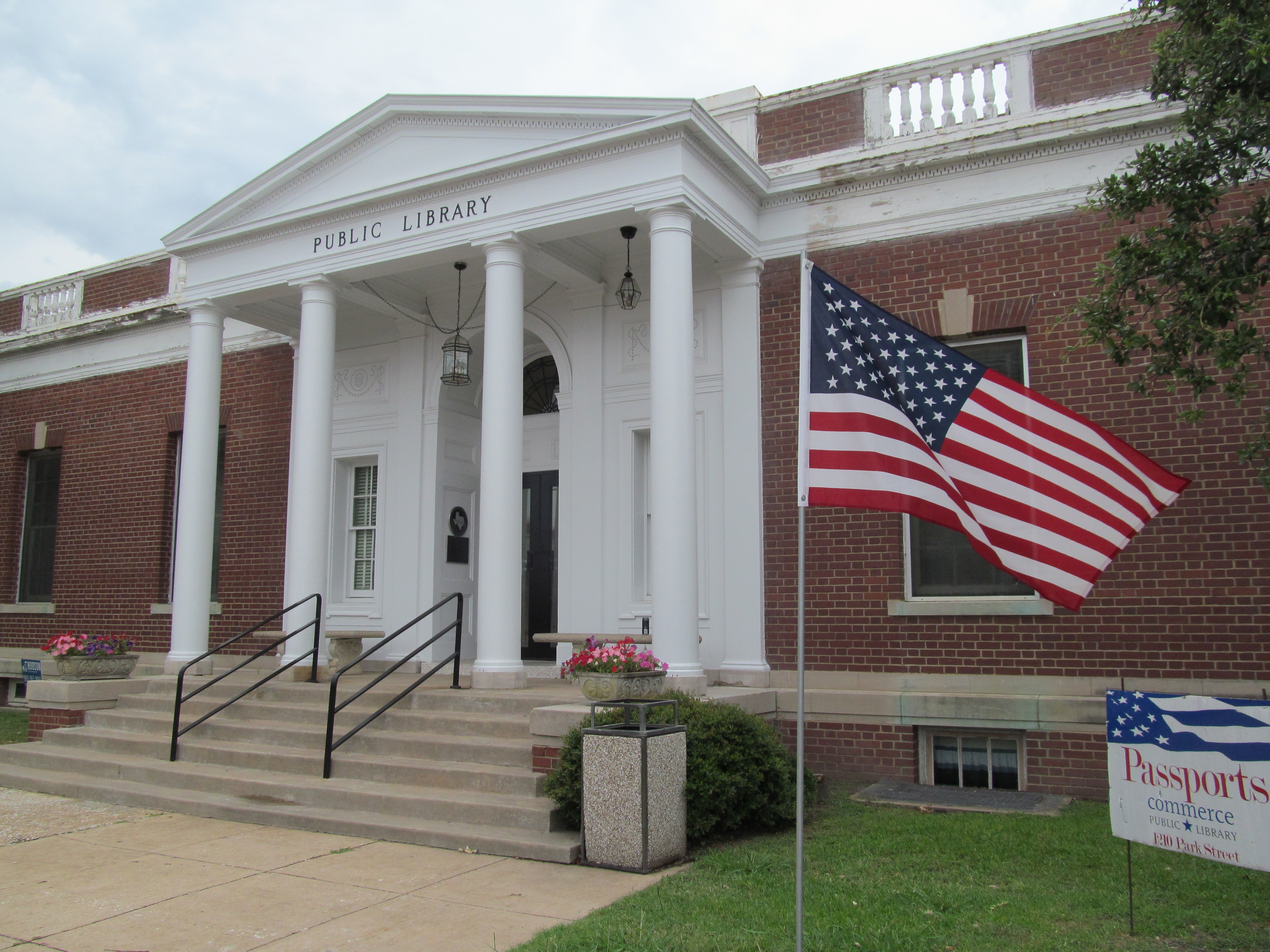 Library with flag